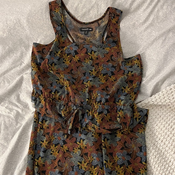 Toad & Co Gemini Sleeveless Jumpsuit black floral like new condition size M - Picture 1 of 6